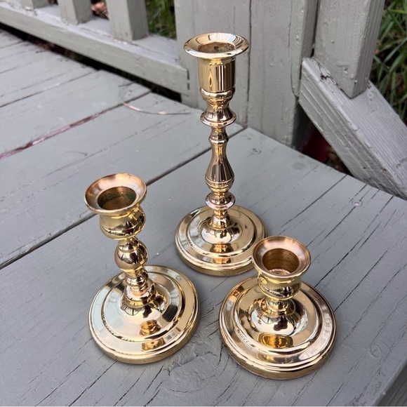 Baldwin Brass Forged In America candlestick holders - Picture 2 of 9